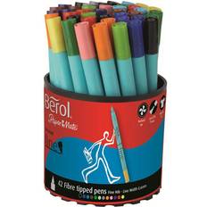 Tuschpennor Berol Tipped Pen Colour Fine Fibre 0.6mm 42-pack