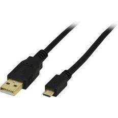 Rund - USB A-USB Micro-B - USB-kabel Kablar Deltaco USB A - USB Micro-B 2.0 2m