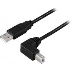 Deltaco Rund - USB A-USB B - USB-kabel Kablar Deltaco USB A - USB B (angled) 2.0 3m