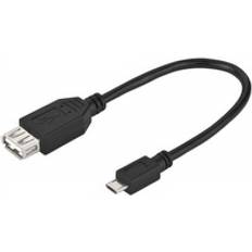 Monacor USB-kabel Kablar Monacor USB A-USB Micro-B M-F 0.2m
