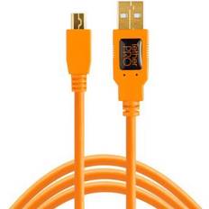 Orange - USB-kabel Kablar Tether Tools USB A - USB Mini-B 5 Pin 2.0 4.6m