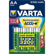Varta Batterier - Laddningsbara standardbatterier Batterier & Laddbart Varta Accu AA 2100mAh 4-pack