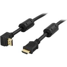 Deltaco HDMI-kablar - Standard HDMI-Standard HDMI Deltaco HDMI - HDMI High Speed with Ethernet (angled) 5m