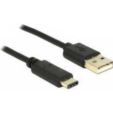 DeLock Rund - USB A-USB C - USB-kabel Kablar DeLock USB A-USB C 2.0 2m