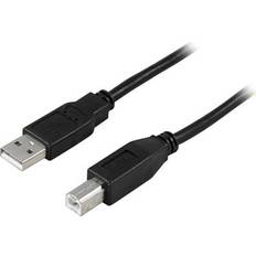 USB A-USB B - USB-kabel Kablar Deltaco USB A - USB B 2.0 3m