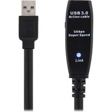 Blåa - USB A-USB A - USB-kabel Kablar Deltaco Prime Active USB A - USB A M-F 3.0 7m