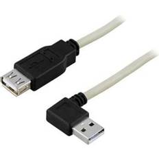 Deltaco USB A-USB A - USB-kabel - Vita Kablar Deltaco USB A - USB A (angled) M-F 2.0 0.2m