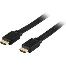 Deltaco HDMI-kablar Deltaco Gold Flat HDMI - HDMI High Speed with Ethernet 2m