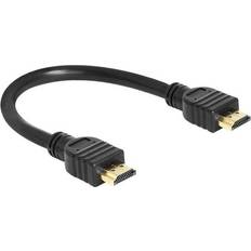 DeLock HDMI-kablar - High Speed with Ethernet (4K) - Standard HDMI-Standard HDMI DeLock 4K High Speed HDMI with Ethernet HDMI-HDMI 0.2m