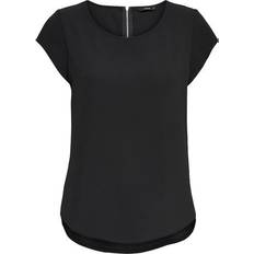 Only Linnen Only Loose Short Sleeved Top - Black