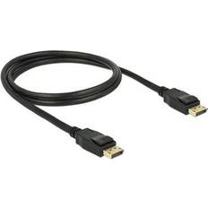 DeLock DisplayPort-DisplayPort - DisplayPort-kablar - Rund DeLock DisplayPort - DisplayPort (with latches, without pin-20) 1m