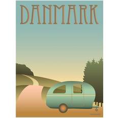 Vissevasse Danmark Camping Poster 30x40cm