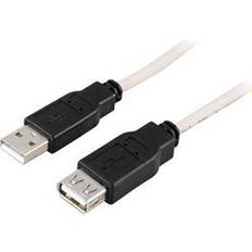 Deltaco Rund - USB A-USB A - USB-kabel Kablar Deltaco USB A - USB A M-F 2.0 0.2m