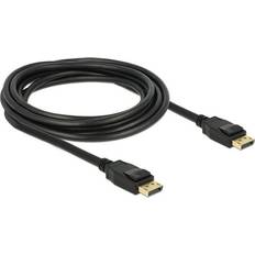 DeLock DisplayPort-DisplayPort - DisplayPort-kablar - Rund DeLock DisplayPort - DisplayPort (with latches, without pin-20) 3m