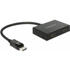 DeLock HDMI-kablar DeLock 2HDMI-DisplayPort M-F 0.3m