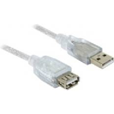 DeLock USB A-USB A - USB-kabel - Vita Kablar DeLock USB A-USB A 2.0 M-F 1.8m