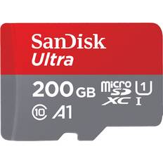 200 GB Minneskort & USB-minnen SanDisk Ultra MicroSDXC Class 10 UHS-l U1 A1 100MB/s 200GB + Adapter