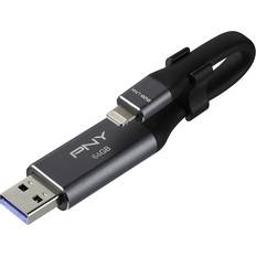 PNY 64 GB USB-minnen PNY Duo-Link 64GB USB 3.0 Type-A/Apple Lightning