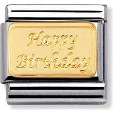 Nomination Engraved Composable Classic Link Happy Birthday Charm - Silver/GoldUpd