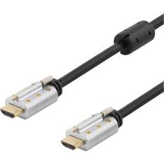 Deltaco HDMI-kablar - PVC - Standard HDMI-Standard HDMI Deltaco HDMI - HDMI High Speed with Ethernet (2x screw) 3m