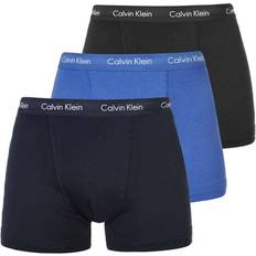 Calvin Klein Blåa - Herr Kläder Calvin Klein Cotton Stretch Boxers 3-pack - Black/Blueshadow/Cobaltwater Dtm Wb