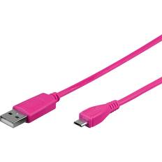 Rosa - USB A-USB Micro-B - USB-kabel Kablar MicroConnect USB A - Micro USB B 2.0 1m