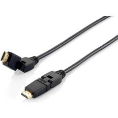 Båda kontakterna - HDMI-kablar Equip Swivel HDMI - HDMI 2.0 1m