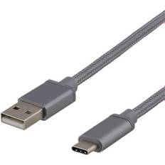 Deltaco Rund - USB A-USB C - USB-kabel Kablar Deltaco USB A-USB C 2.0 0.5m