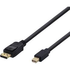 DisplayPort-kablar - Skärmad Deltaco DisplayPort - Mini DisplayPort 0.5m