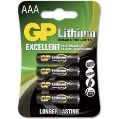Batterier Batterier & Laddbart GP Batteries Lithium AAA 4-pack