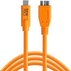 Orange - USB-kabel Kablar Tether Tools USB C-USB Micro-B 3.0 4.6m