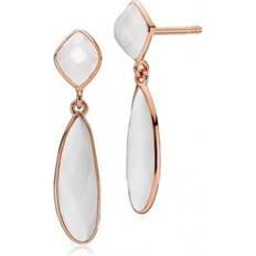 Izabel Camille Precious Large Earrings - Rose Gold/White