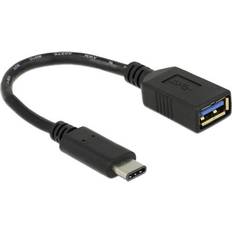 DeLock Rund - USB A-USB C - USB-kabel Kablar DeLock SuperSpeed USB A-USB C M-F 3.1 0.2m
