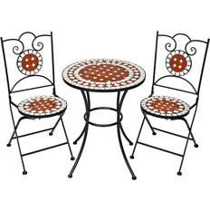 Tectake Bruna Caféset tectake Trädgårdsmöbler Mosaik 2 stolar + bord, 60 cm diameter