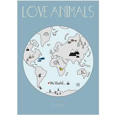 OYOY Animals Tavlor & Posters OYOY Love Animals The World Poster 50x70cm