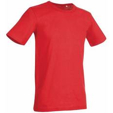 Herr - Viskos T-shirts Stedman Morgan Crew Neck T-shirt - Crimson Red