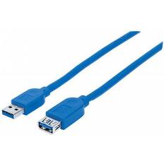 Manhattan USB-kabel Kablar Manhattan SuperSpeed USB A-USB A 3.0 1m