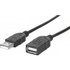 Manhattan USB-kabel Kablar Manhattan Hi-Speed USB A-USB A 2.0 1m