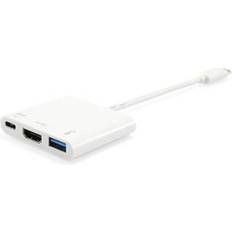 3.0 - Kabeladaptrar - USB A-USB C Kablar Equip Type C - HDMI/USB A/DisplayPort 0.2m