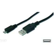Assmann USB-kabel Kablar Assmann USB A-USB Micro-B 2.0 1.8m
