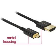 DeLock HDMI-kablar - Standard HDMI-Standard HDMI - Vita DeLock Slim Premium HDMI - HDMI Mini 0.2m