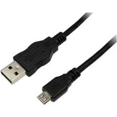 LogiLink USB A-USB Micro-B - USB-kabel Kablar LogiLink USB A-USB Micro-B 2.0 0.6m