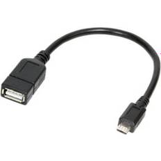 LogiLink USB A-USB Micro-B - USB-kabel Kablar LogiLink OTG USB A-USB Micro-B M-F 2.0 0.2m