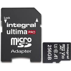 Integral 256 GB Minneskort & USB-minnen Integral UltimaPro microSDXC Class 10 UHS-I U3 V30 A1 100/90MB/s 256GB +Adapter