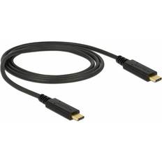 DeLock Svarta - USB C-USB C - USB-kabel Kablar DeLock E-Marker 3A USB C-USB C 3.1 (Gen.2) 1m