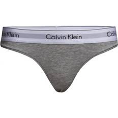 Calvin Klein Dam - Elastan/Lycra/Spandex Kläder Calvin Klein Modern Cotton Thong - Grey Heather