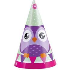 Amscan Hats Party Cone Happy Owl 8-pack
