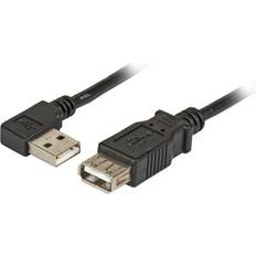 En kontakt - USB A-USB A - USB-kabel Kablar EFB Elektronik Angle 90° USB A - USB A M-F 2.0 1.5m