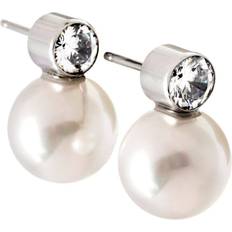 Edblad Luna Large Earrings - Silver/Pearl/Transparent