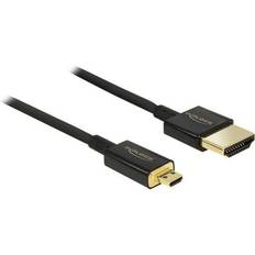DeLock HDMI-kablar - Standard HDMI-Standard HDMI DeLock Slim Premium HDMI - HDMI Micro 2m